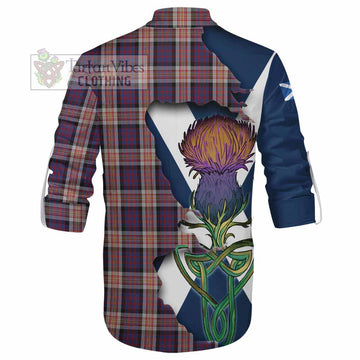 Tartan Vibes Clothing Carnegie Tartan Family Crest Ghillie Kilt Shirt Scottish Thistle Celtic Inspired