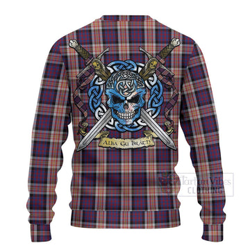 Carnegie Tartan Ugly Sweater with Family Crest Celtic Skull Style - Tartan Vibes Clothing