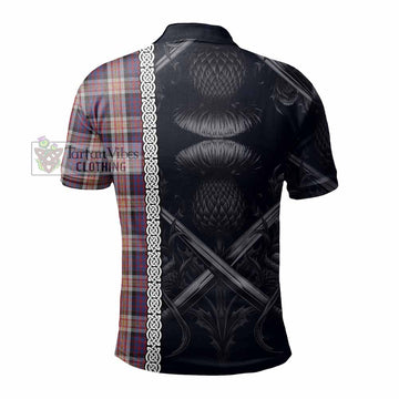 Carnegie Tartan Polo Shirt with Family Crest Cross Sword Thistle Celtic Vibes - Tartan Vibes Clothing