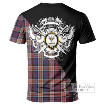 Carnegie Tartan T-Shirt with Family Crest and Military Logo Style - Tartan Vibes Clothing