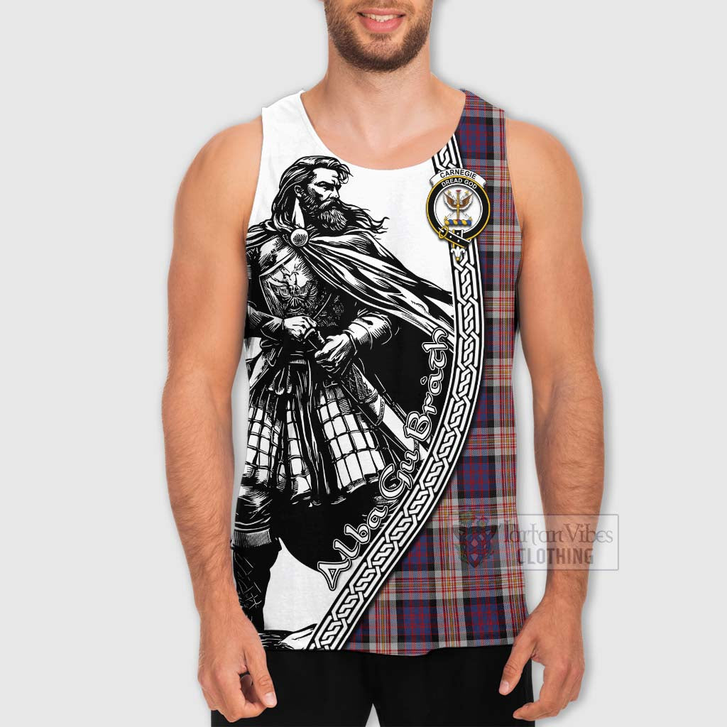 Carnegie Tartan Clan Crest Men's Tank Top with Highlander Warrior Celtic Style - Tartan Vibes Clothing