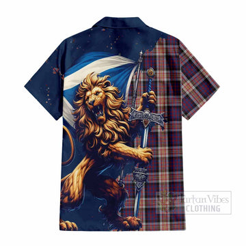 Carnegie Tartan Family Crest Hawaiian Shirt with Scottish Majestic Lion - Tartan Vibes Clothing