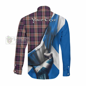 Carnegie Tartan Long Sleeve Button Shirt with Family Crest Scotland Patriotic Style Men's Shirt - Tartan Vibes Clothing