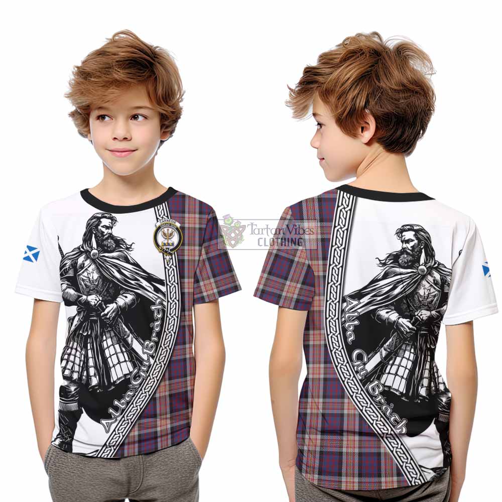 Carnegie Tartan Clan Crest Kid T-Shirt with Highlander Warrior Celtic Style - Tartan Vibes Clothing