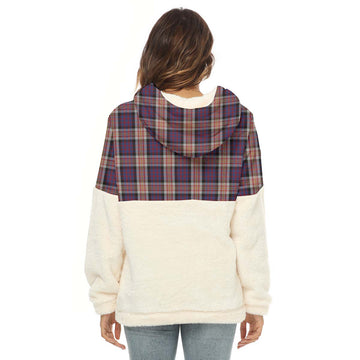 Carnegie Tartan Half Style Women's Borg Fleece Hoodie with Half Zip - Tartan Vibes Clothing
