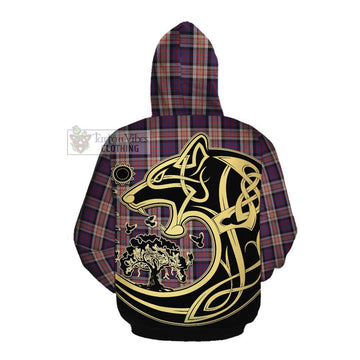 Carnegie Tartan Cotton Hoodie with Family Crest Celtic Wolf Style Pullover Hoodie - Tartan Vibes Clothing