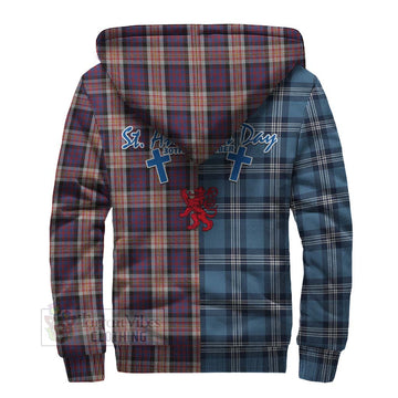 Carnegie Tartan Sherpa Hoodie Happy St. Andrew's Day Half Tartan Style - Tartan Vibes Clothing
