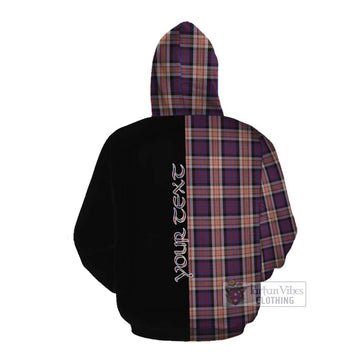 Carnegie Tartan Cotton Hoodie with Family Crest and Half Of Me Style Pullover Hoodie - Tartan Vibes Clothing