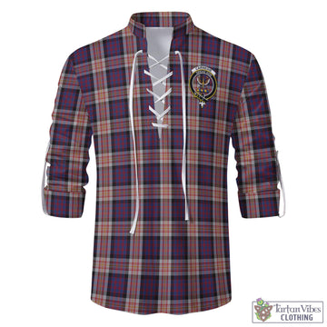 Carnegie Tartan Men's Scottish Traditional Jacobite Ghillie Kilt Shirt with Family Crest - Tartan Vibes Clothing