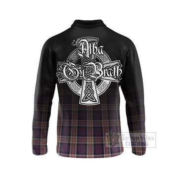 Carnegie Tartan Long Sleeve Polo Shirt Featuring Alba Gu Brath Family Crest Celtic Inspired - Tartan Vibes Clothing