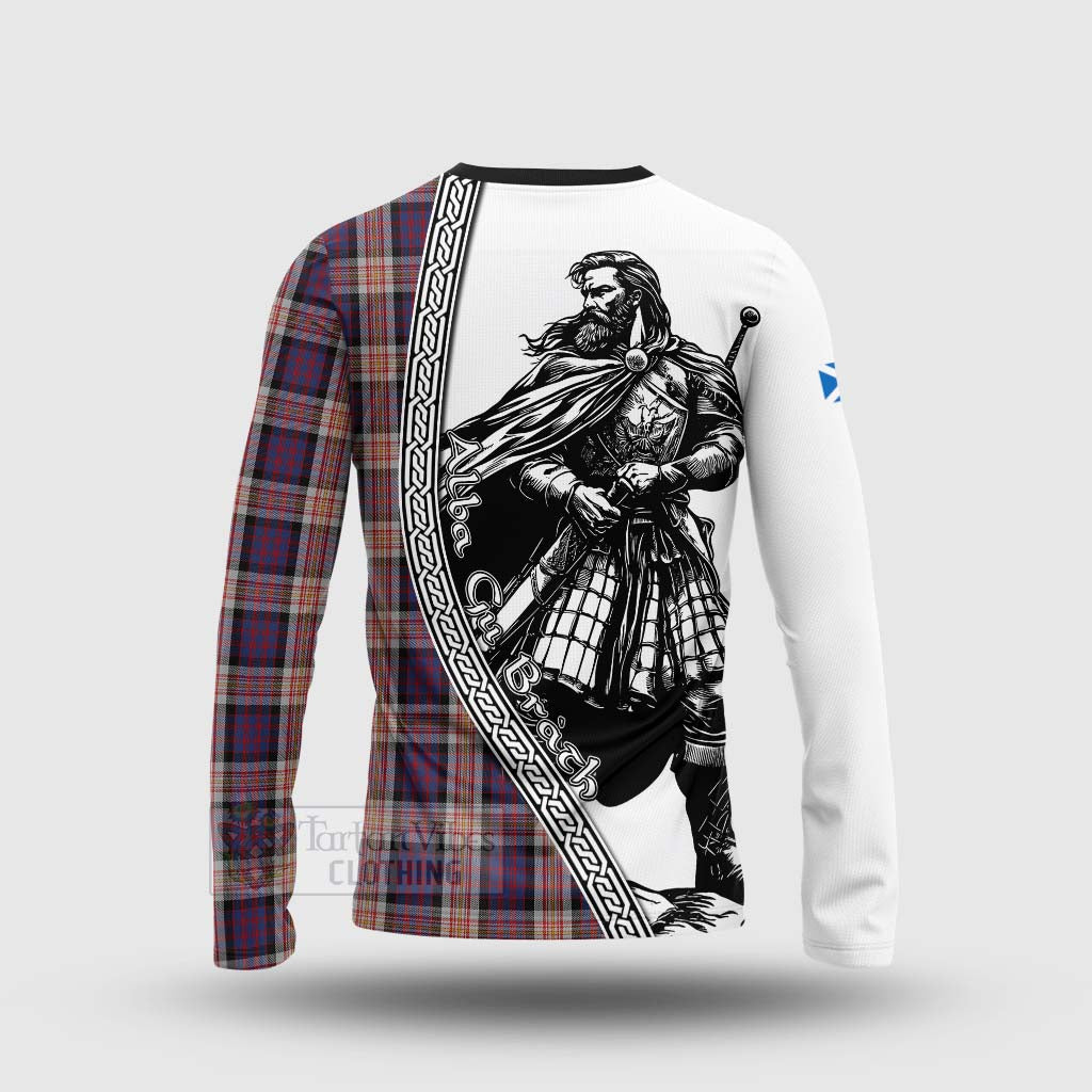 Carnegie Tartan Clan Crest Long Sleeve T-Shirt with Highlander Warrior Celtic Style - Tartan Vibes Clothing