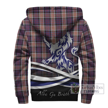 Carnegie Tartan Sherpa Hoodie with Alba Gu Brath Regal Lion Emblem - Tartan Vibes Clothing