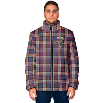 Carnegie Tartan Padded Jacket with Family Crest - Tartan Vibes Clothing