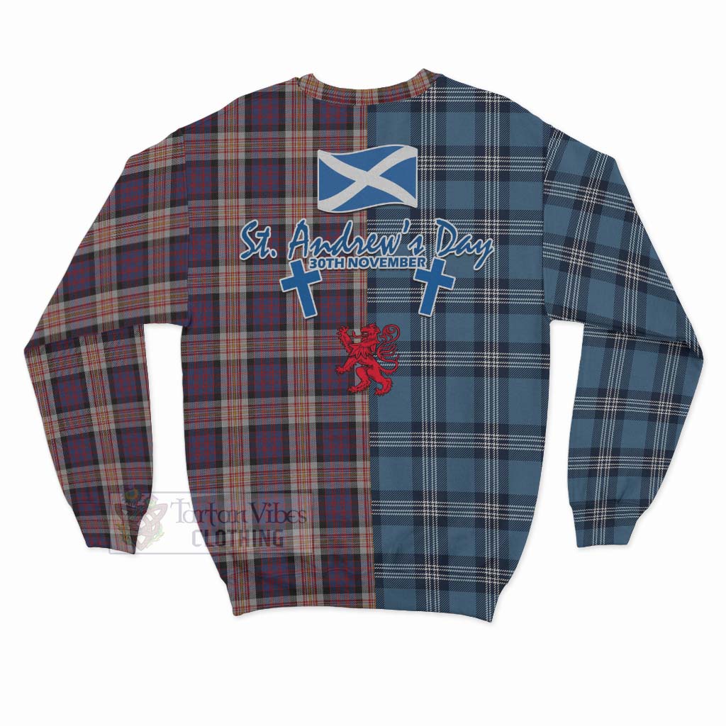 Carnegie Tartan Sweatshirt Happy St. Andrew's Day Half Tartan Style - Tartan Vibes Clothing