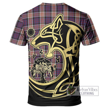 Carnegie Tartan T-Shirt with Family Crest Celtic Wolf Style - Tartan Vibes Clothing