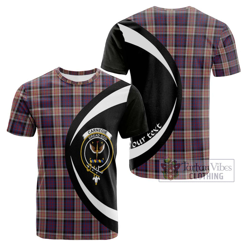 Carnegie Tartan Cotton T-shirt with Family Crest Circle Style Kid's Shirt - Tartan Vibes Clothing