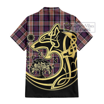 Carnegie Tartan Hawaiian Shirt with Family Crest Celtic Wolf Style - Tartan Vibes Clothing