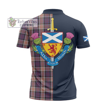 Carnegie Tartan Zipper Polo Shirt Alba with Scottish Lion Royal Arm Half Style - Tartan Vibes Clothing
