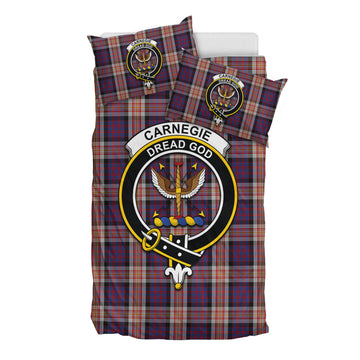 Carnegie Tartan Bedding Set with Family Crest - Tartan Vibes Clothing