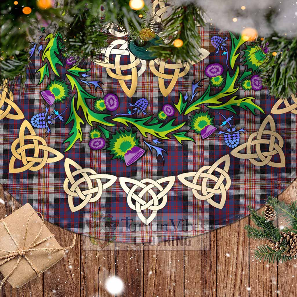 Carnegie Tartan Christmas Tree Skirt with Thistle Celtic Knot Style - Tartan Vibes Clothing