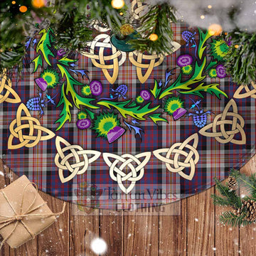 Carnegie Tartan Christmas Tree Skirt with Thistle Celtic Knot Style - Tartan Vibes Clothing
