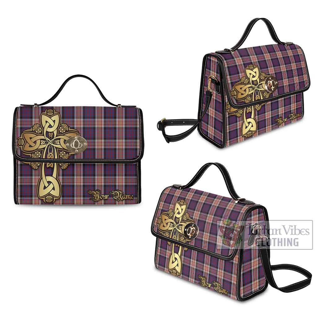 Tartan Vibes Clothing Carnegie Tartan Waterproof Canvas Bag Golden Thistle Celtic Cross Style