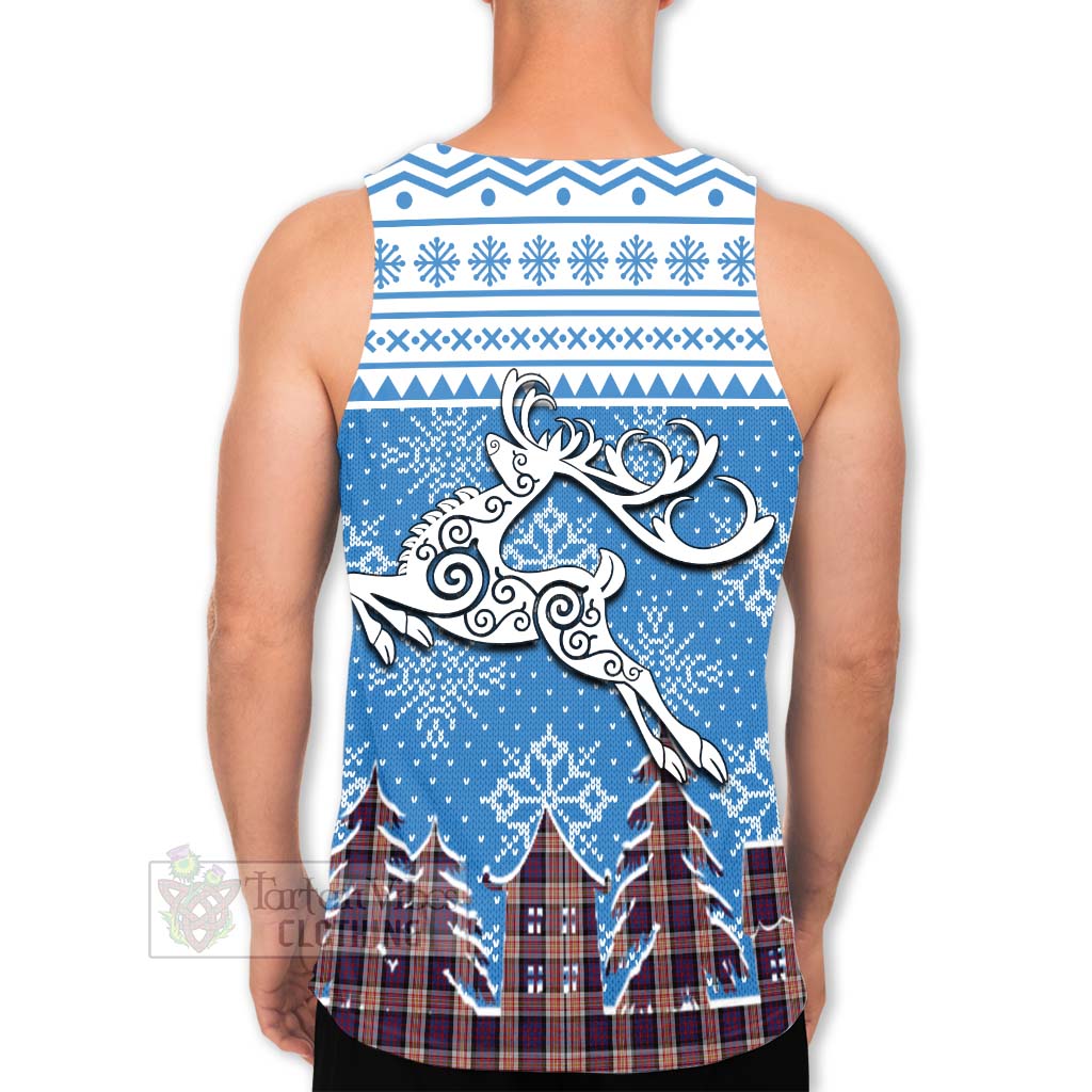 Carnegie Clan Christmas Men's Tank Top Celtic Reindeer Style - Tartan Vibes Clothing