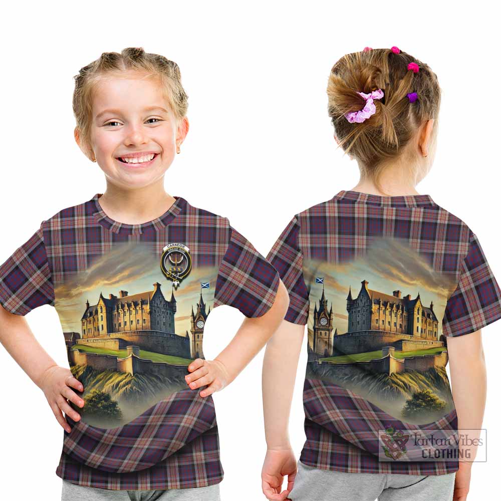 Carnegie Tartan Family Crest Kid T-Shirt with Scottish Ancient Castle Style - Tartan Vibes Clothing
