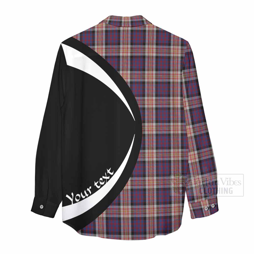 Carnegie Tartan Women's Casual Shirt with Family Crest Circle Style - Tartan Vibes Clothing