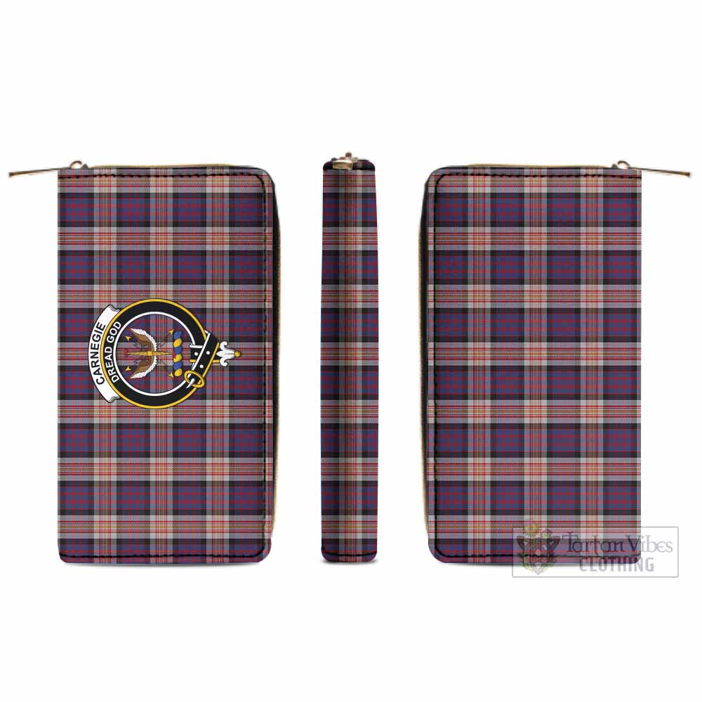 Carnegie Tartan Women's Leather Wallet with Family Crest - Tartan Vibes Clothing