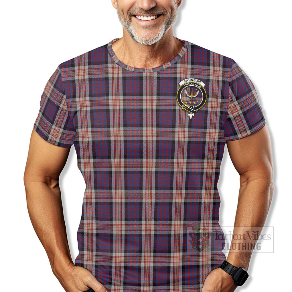 Carnegie Tartan T-Shirt with Family Crest Celtic Skull Style - Tartan Vibes Clothing