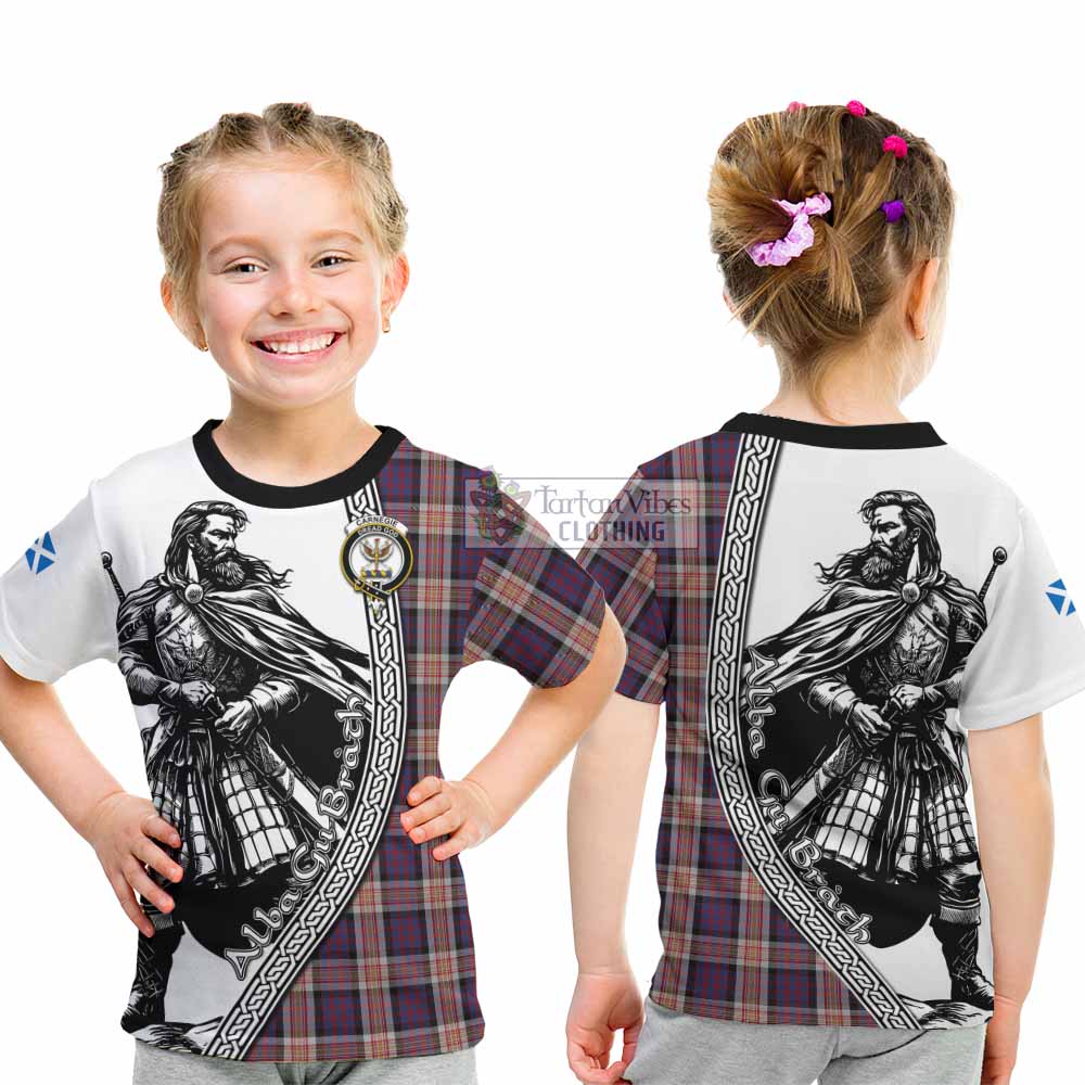 Carnegie Tartan Clan Crest Kid T-Shirt with Highlander Warrior Celtic Style - Tartan Vibes Clothing