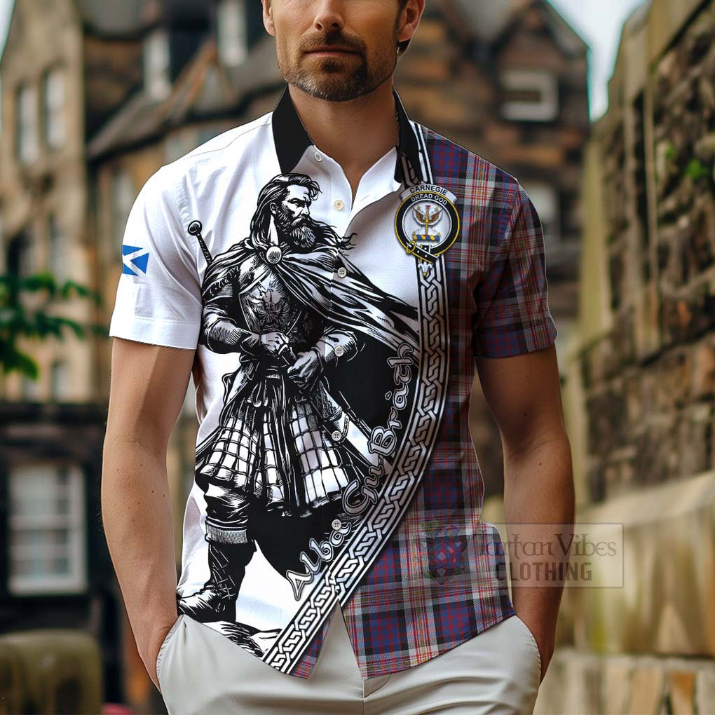 Carnegie Tartan Clan Crest Hawaiian Shirt with Highlander Warrior Celtic Style - Tartan Vibes Clothing