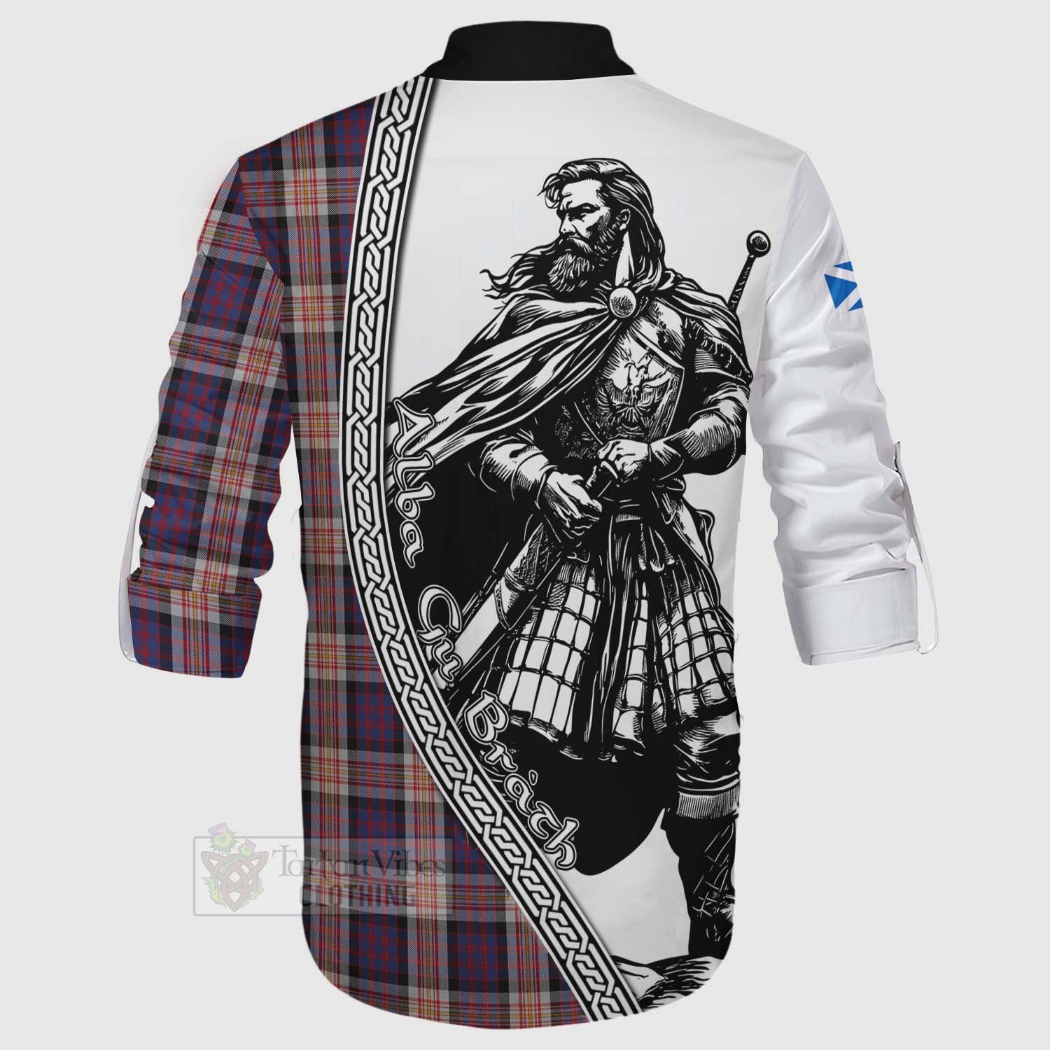 Carnegie Tartan Clan Crest Ghillie Kilt Shirt with Highlander Warrior Celtic Style - Tartan Vibes Clothing