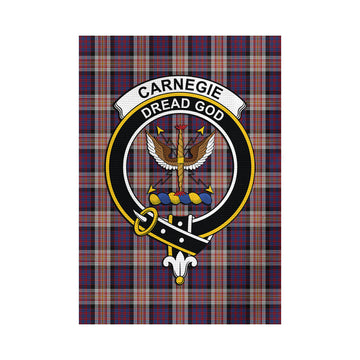 Carnegie Tartan Garden Flag with Family Crest