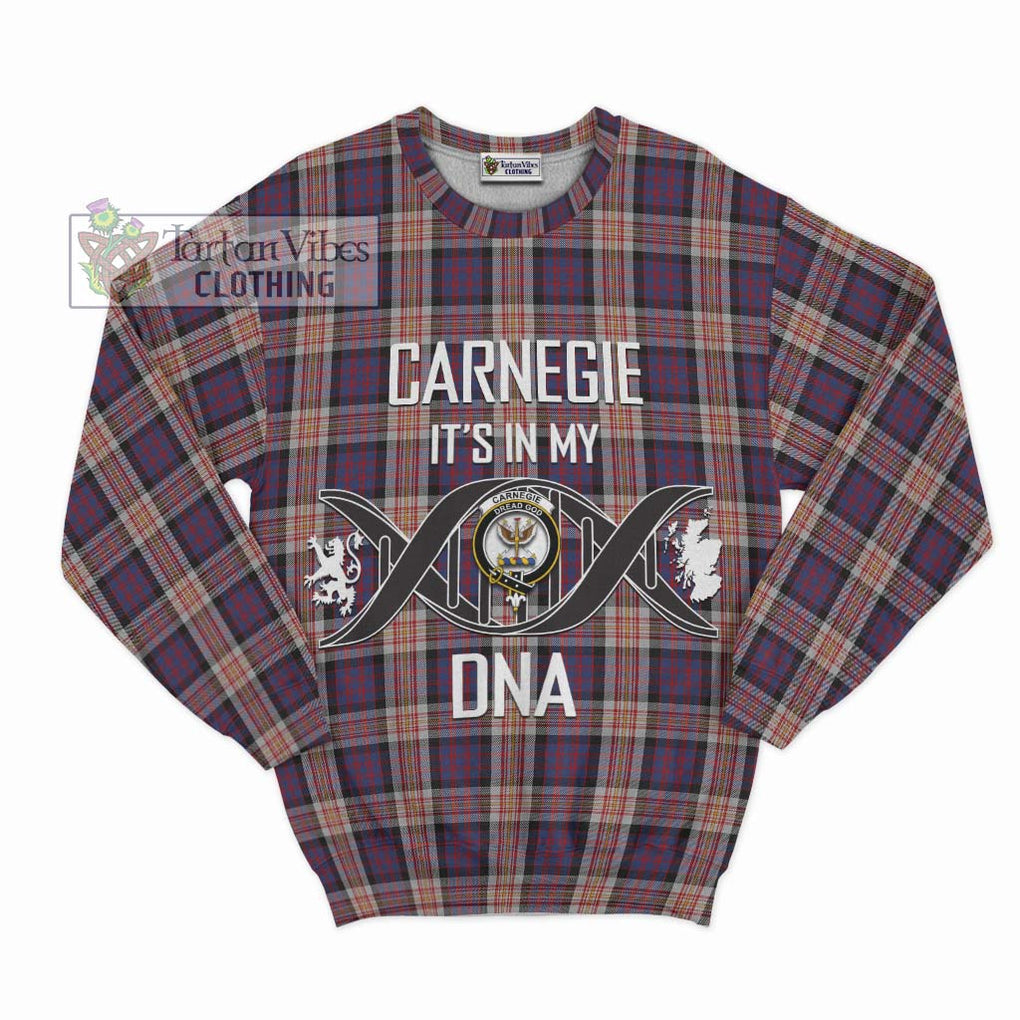 Carnegie Tartan Sweatshirt with Family Crest DNA In Me Style - Tartan Vibes Clothing