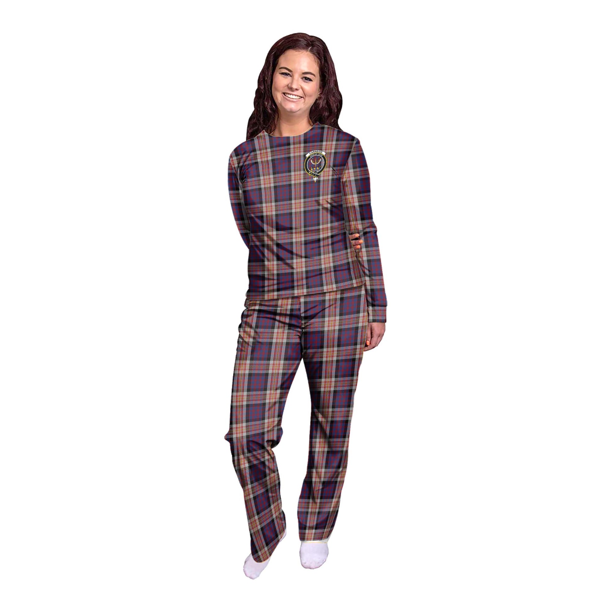 Carnegie Tartan Pajamas Family Set with Family Crest - Tartan Vibes Clothing