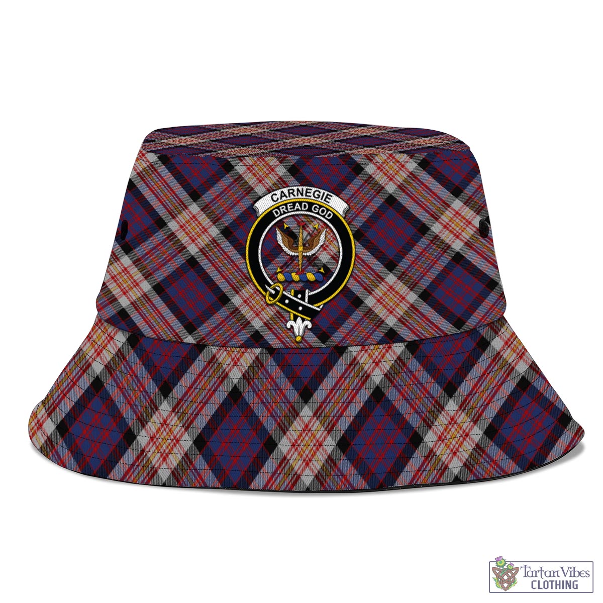 Carnegie Tartan Bucket Hat with Family Crest - Tartan Vibes Clothing