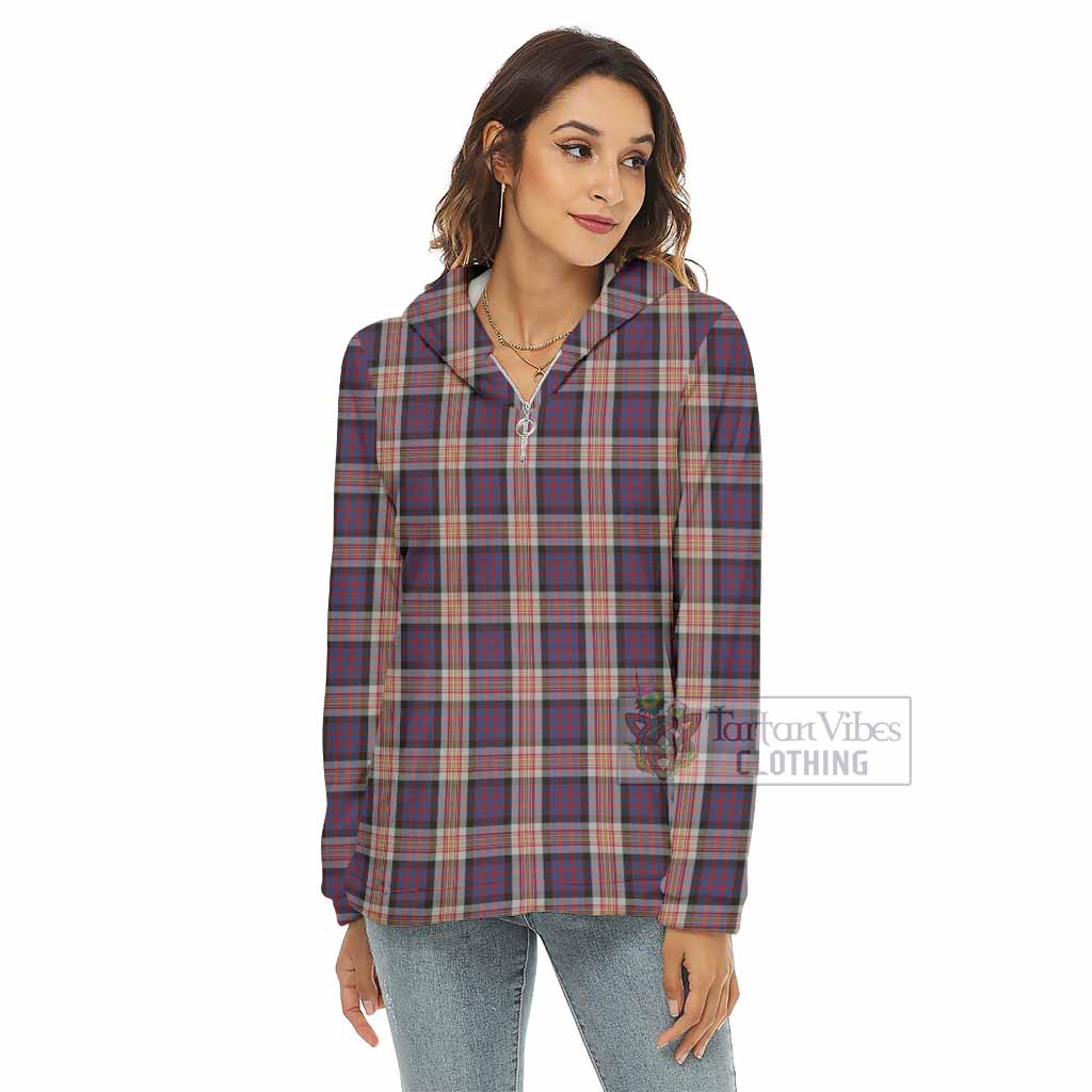 Carnegie Tartan Women's Borg Fleece Hoodie with Half Zip - Tartan Vibes Clothing