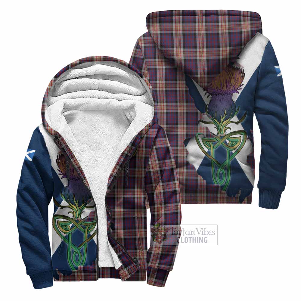 Carnegie Tartan Family Crest Sherpa Hoodie Scottish Thistle Celtic Inspired Unisex - Tartan Vibes Clothing