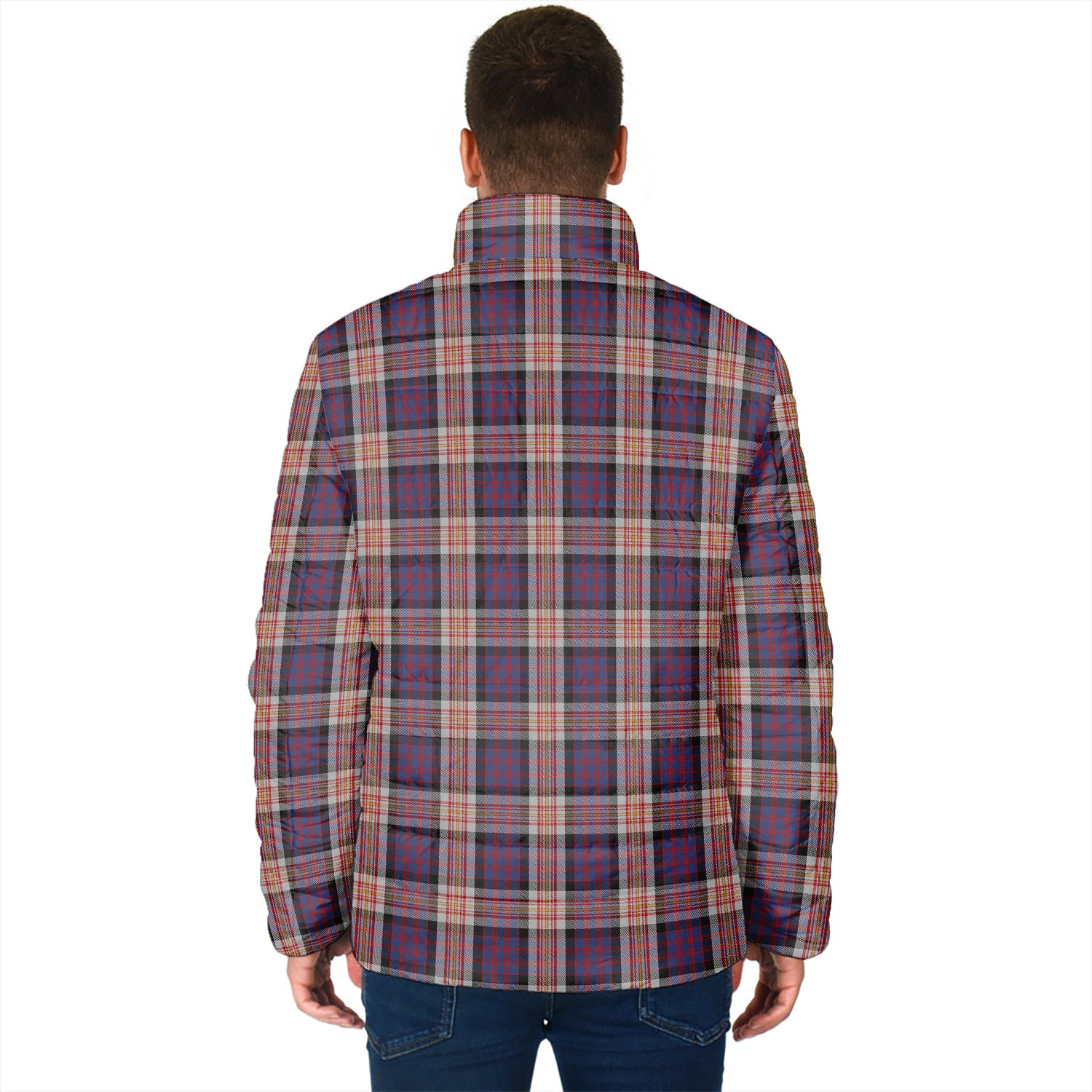 Carnegie Tartan Padded Jacket with Family Crest - Tartan Vibes Clothing