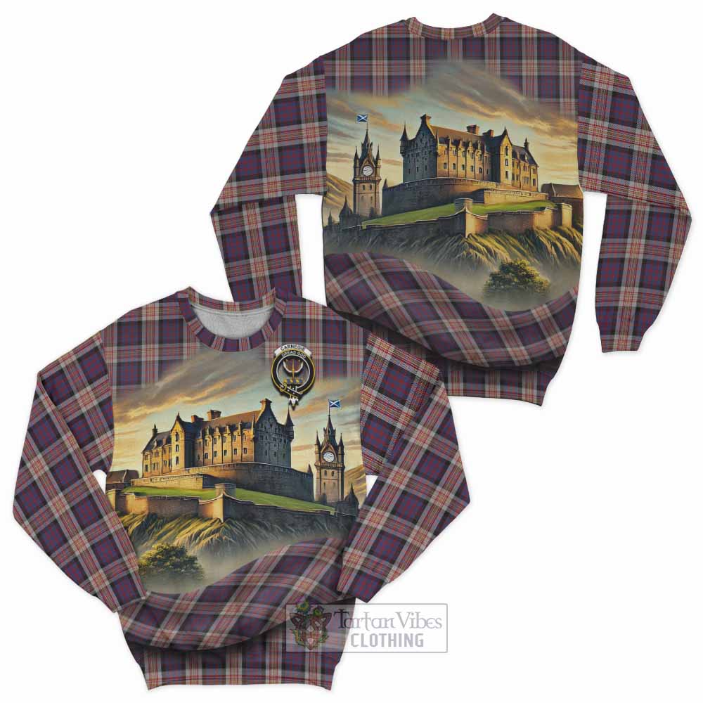 Carnegie Tartan Family Crest Sweatshirt with Scottish Ancient Castle Style - Tartan Vibes Clothing