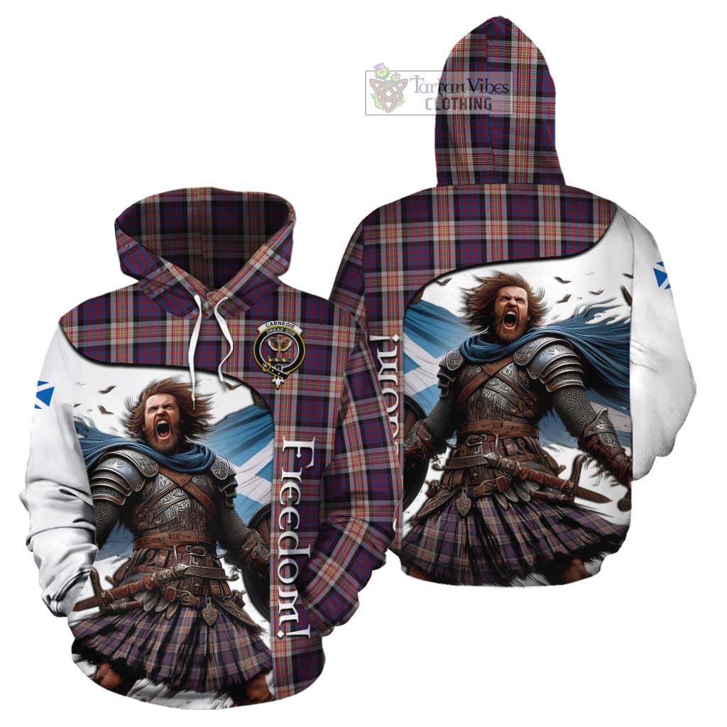 Tartan Vibes Clothing Carnegie Crest Tartan Cotton Hoodie Inspired by the Freedom of Scottish Warrior