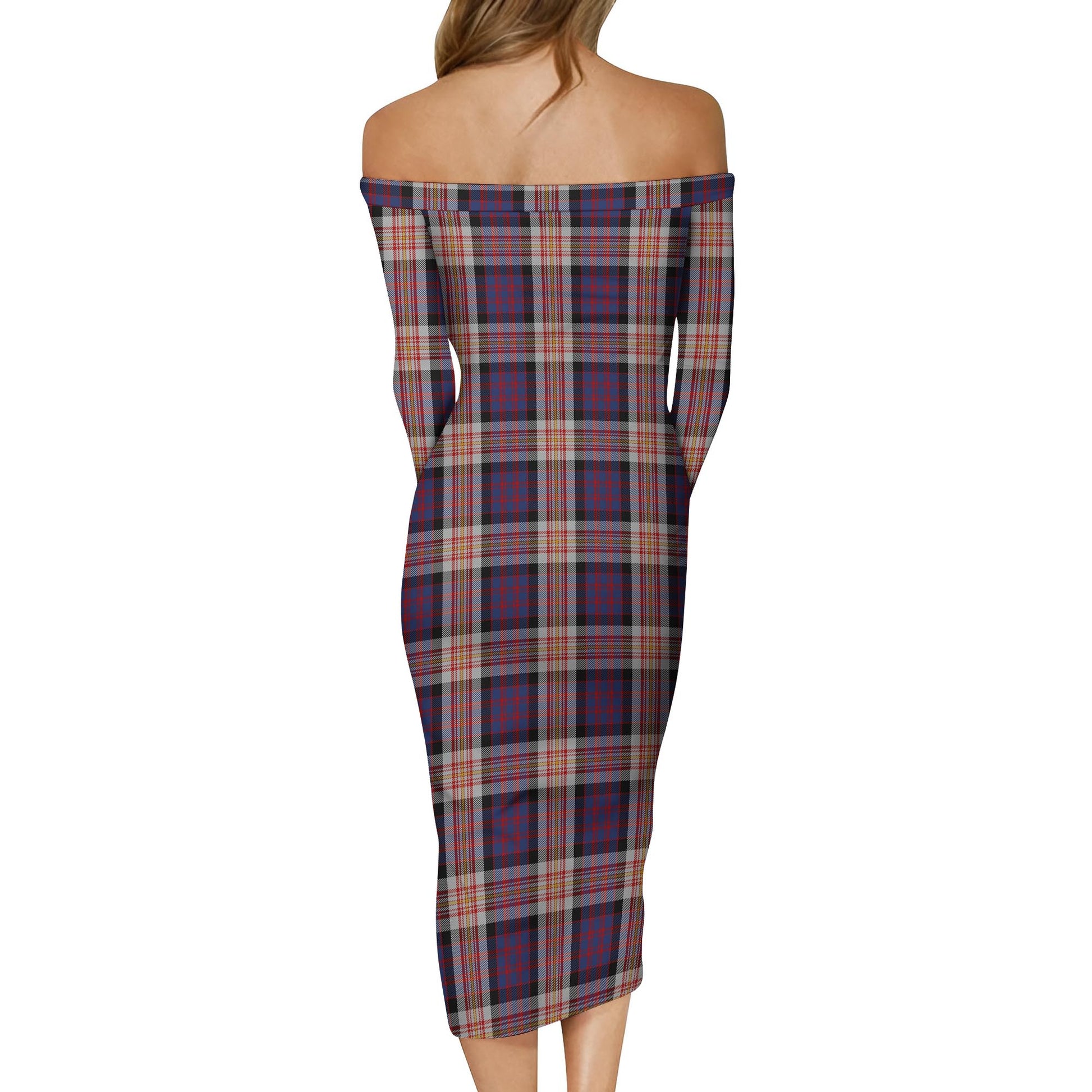 Carnegie Tartan Off Shoulder Lady Dress - Tartan Vibes Clothing