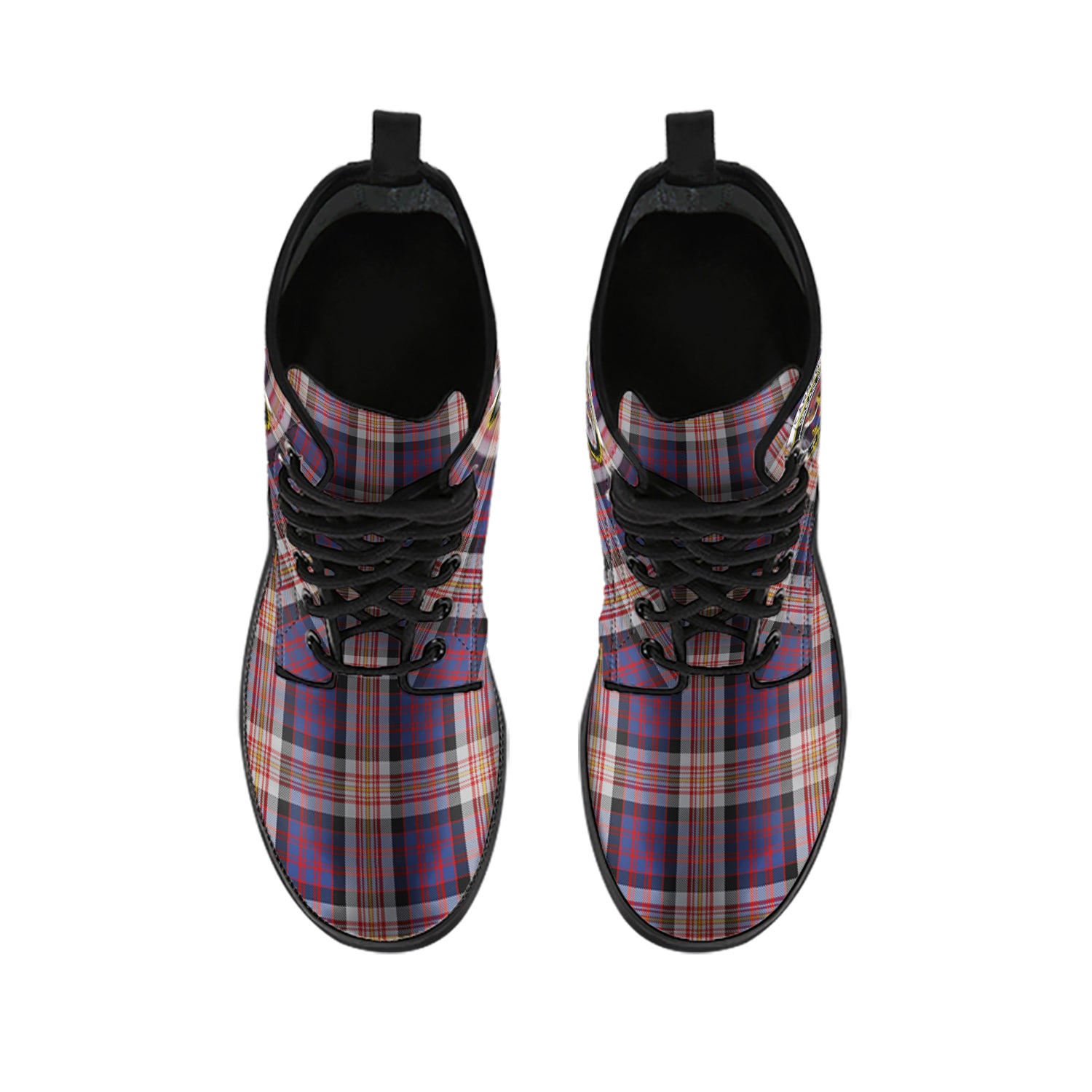 Carnegie Tartan Leather Boots with Family Crest - Tartan Vibes Clothing