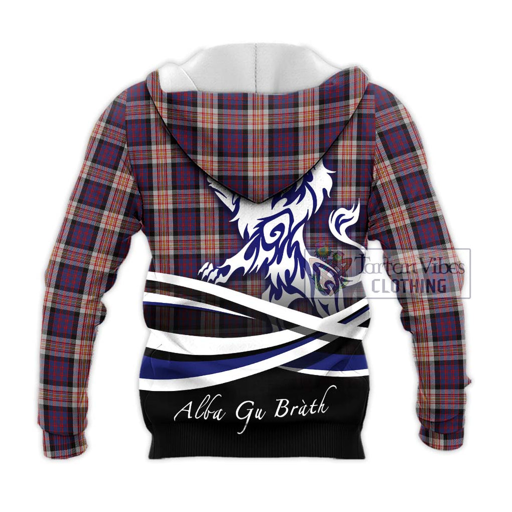 Carnegie Tartan Knitted Hoodie with Alba Gu Brath Regal Lion Emblem - Tartan Vibes Clothing