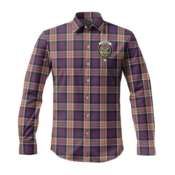 Carnegie Tartan Long Sleeve Button Up Shirt with Family Crest Men's Shirt - Tartan Vibes Clothing