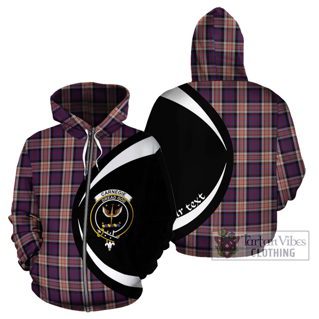 Carnegie Tartan Hoodie with Family Crest Circle Style - Tartan Vibes Clothing