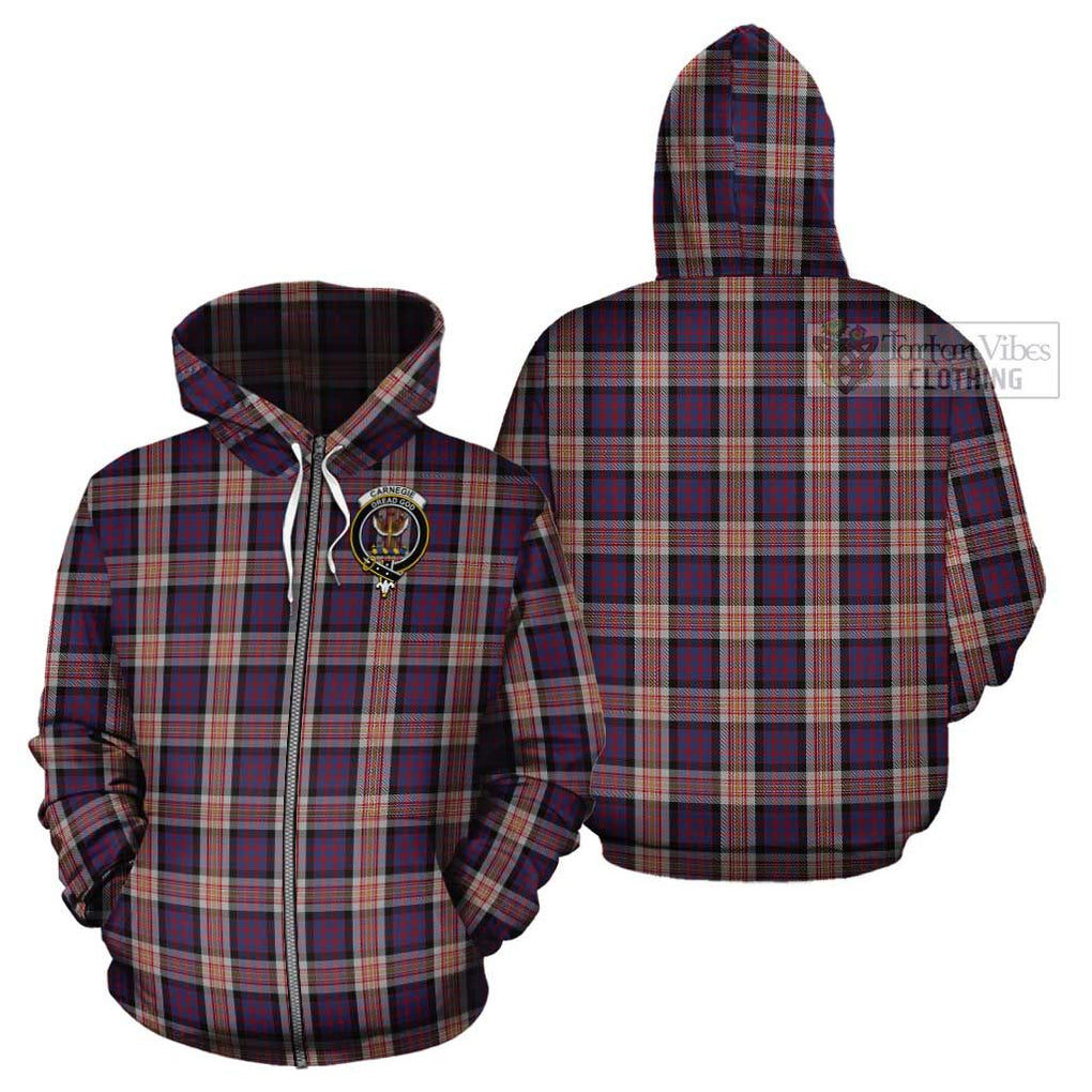 Carnegie Tartan Cotton Hoodie with Family Crest - Tartan Vibes Clothing