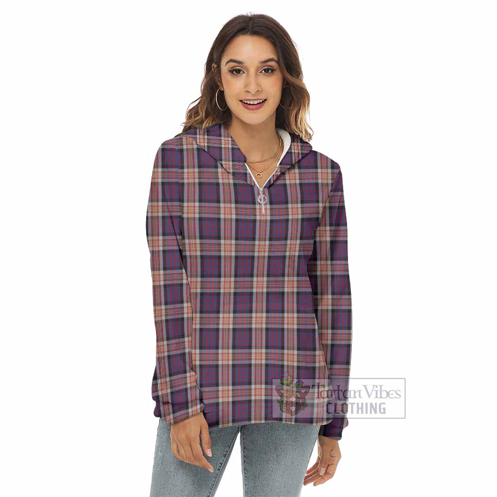 Carnegie Tartan Women's Borg Fleece Hoodie with Half Zip - Tartan Vibes Clothing